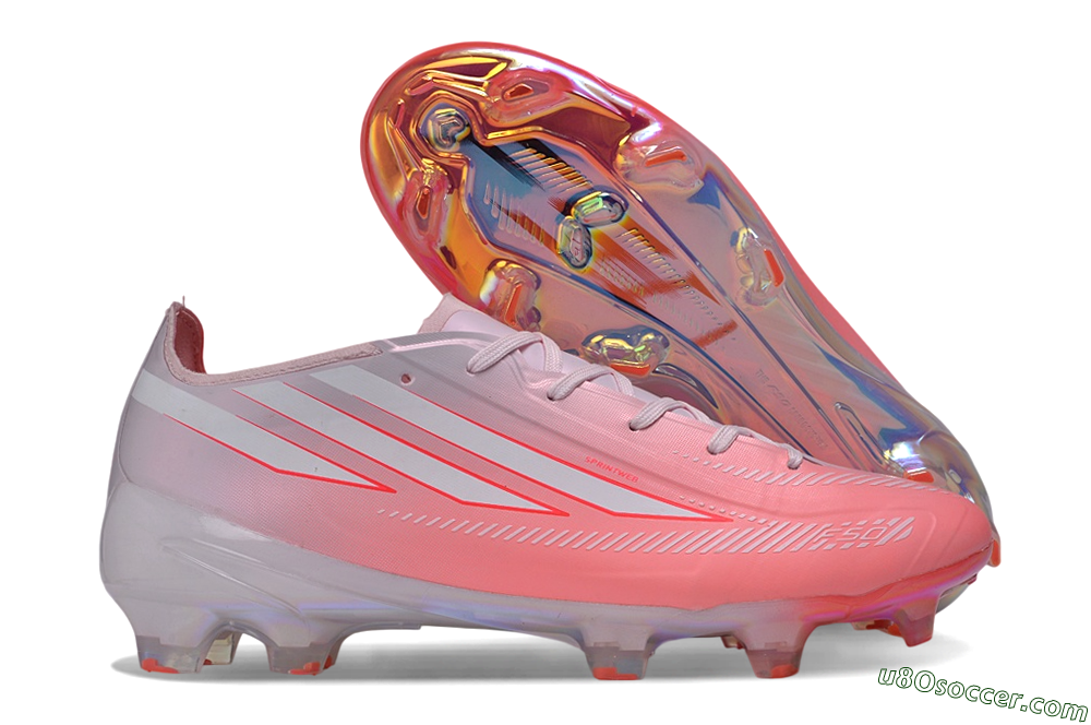 Adidas F50 Hyperfast Elite FG Firm Ground Soccer Cleats - Pink/Sunset Pink/Iridescent White 1