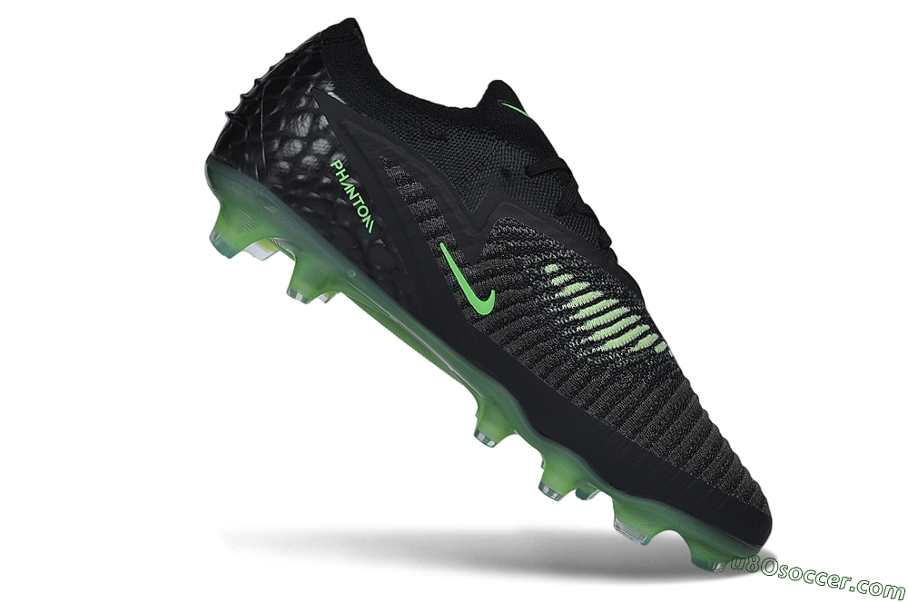Nike Phantom 6 Elite Low FG Firm Ground Soccer Cleats - Black/Black/Electric Green 4