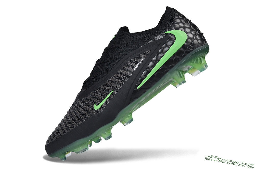 Nike Phantom 6 Elite Low FG Firm Ground Soccer Cleats - Black/Black/Electric Green 5
