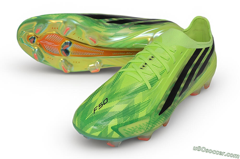 Adidas F50 Hyperfast Elite FG Firm Ground Soccer Cleats - Green/Solar Lime/Core Black 3