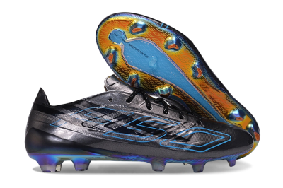 Adidas F50 Hyperfast Evo FG Firm Ground Soccer Cleats - Black/Core Black/Lucid Cyan