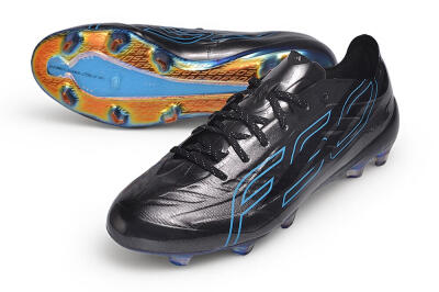 Adidas F50 Hyperfast Evo FG Firm Ground Soccer Cleats - Black/Core Black/Lucid Cyan