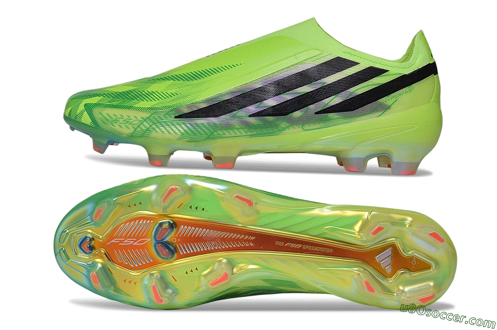 Adidas F50 Hyperfast Elite Laceless FG Firm Ground Soccer Cleats - Green/Solar Yellow/Core Black 0
