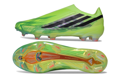 Adidas F50 Hyperfast Elite Laceless FG Firm Ground Soccer Cleats - Green/Solar Yellow/Core Black