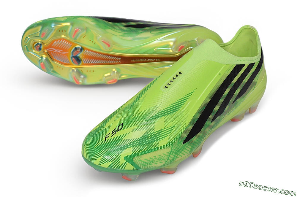 Adidas F50 Hyperfast Elite Laceless FG Firm Ground Soccer Cleats - Green/Solar Yellow/Core Black 3