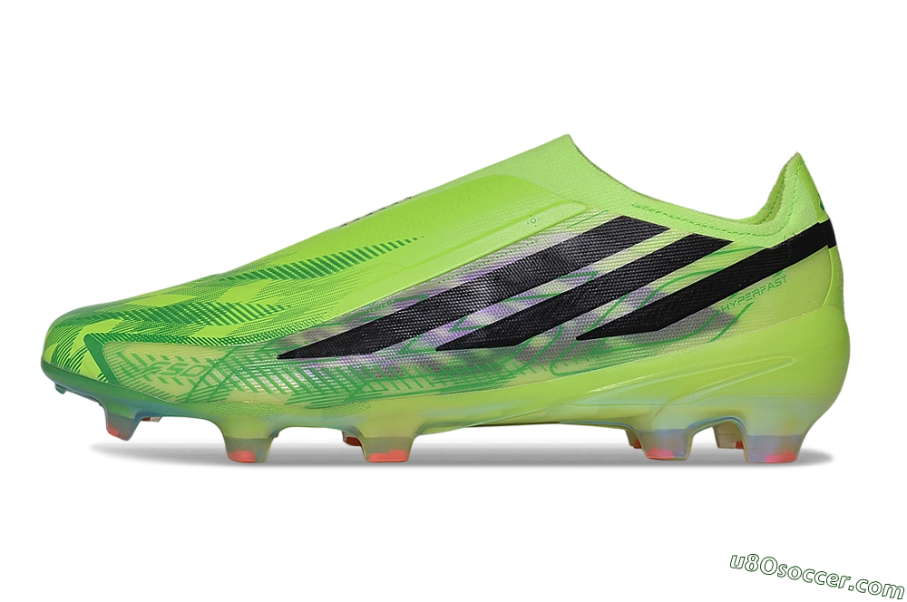 Adidas F50 Hyperfast Elite Laceless FG Firm Ground Soccer Cleats - Green/Solar Yellow/Core Black 2