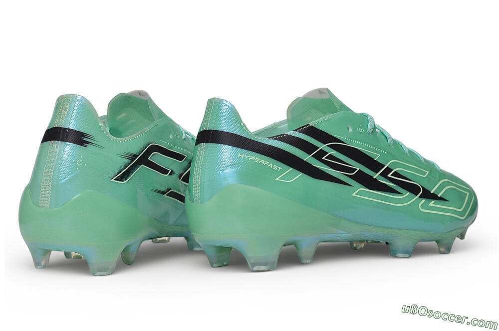 Adidas F50 Hyperfast Elite FG Firm Ground Soccer Cleats - Green/Mint/Dark Blue 6