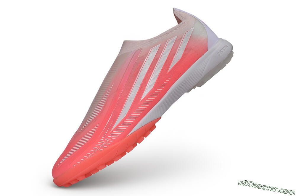 Adidas F50 Hyperfast Elite Laceless TF Artificial Turf Soccer Shoes - Pink/Solar Pink/Cloud White 5