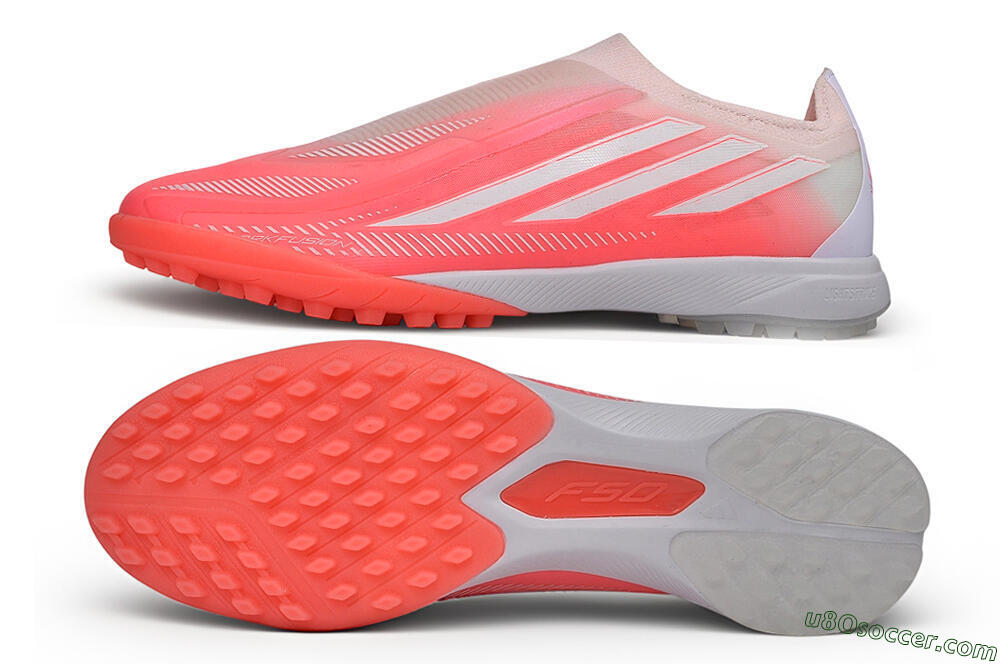 Adidas F50 Hyperfast Elite Laceless TF Artificial Turf Soccer Shoes - Pink/Solar Pink/Cloud White 0