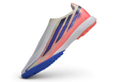 Adidas F50 Hyperfast Elite Laceless TF Artificial Turf Soccer Shoes - White/Lucid Lemon/Solar Red