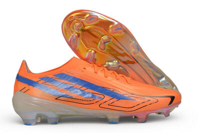 Adidas F50 Hyperfast Elite Laceless FG Firm Ground Soccer Cleats - Orange/Solar Orange/Lucid Blue