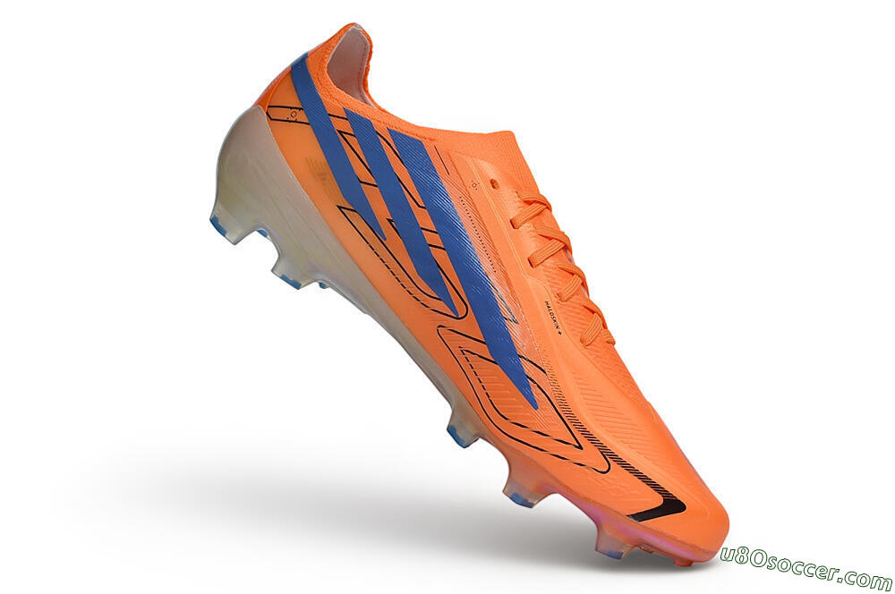 Adidas F50 Hyperfast Elite Laceless FG Firm Ground Soccer Cleats - Orange/Solar Orange/Lucid Blue 4