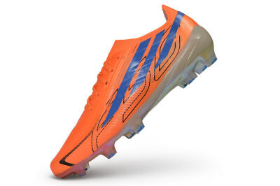 Adidas F50 Hyperfast Elite Laceless FG Firm Ground Soccer Cleats - Orange/Solar Orange/Lucid Blue