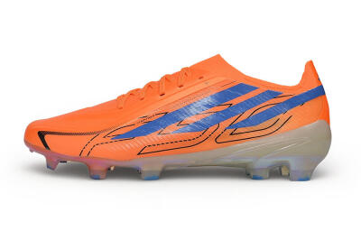 Adidas F50 Hyperfast Elite Laceless FG Firm Ground Soccer Cleats - Orange/Solar Orange/Lucid Blue