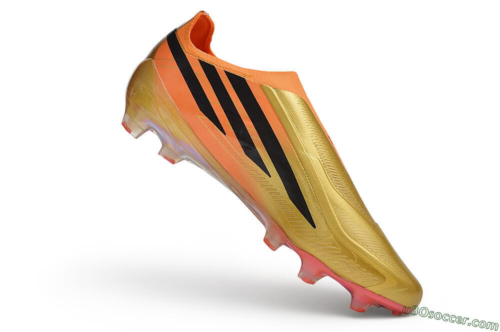 Adidas F50 Hyperfast Elite Laceless FG Firm Ground Soccer Cleats - Gold/Metallic Gold/Solar Orange 4