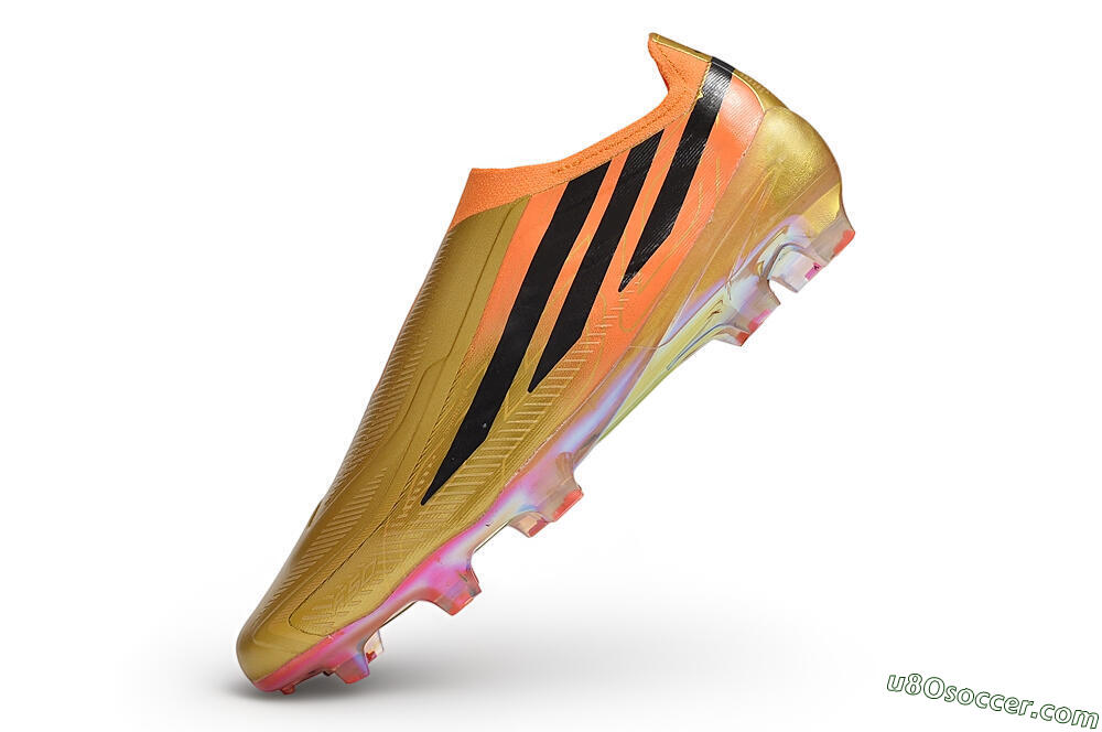 Adidas F50 Hyperfast Elite Laceless FG Firm Ground Soccer Cleats - Gold/Metallic Gold/Solar Orange 5