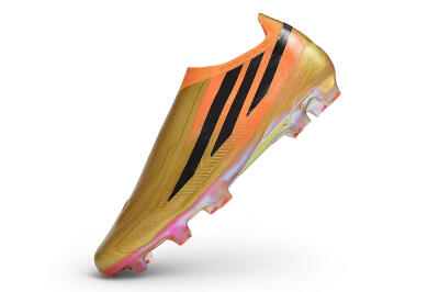 Adidas F50 Hyperfast Elite Laceless FG Firm Ground Soccer Cleats - Gold/Metallic Gold/Solar Orange
