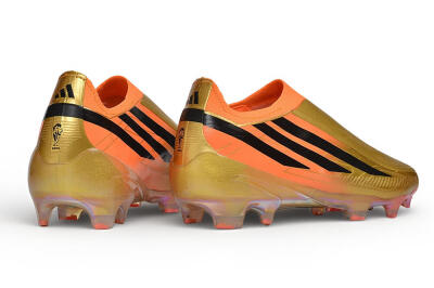 Adidas F50 Hyperfast Elite Laceless FG Firm Ground Soccer Cleats - Gold/Metallic Gold/Solar Orange