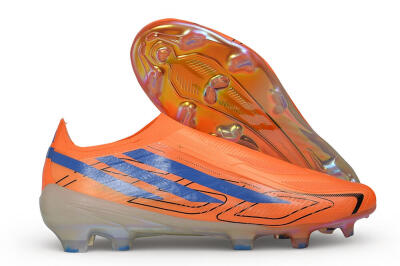Adidas F50 Hyperfast Elite Laceless FG Firm Ground Soccer Cleats - Orange/Solar Orange/Lucid Blue