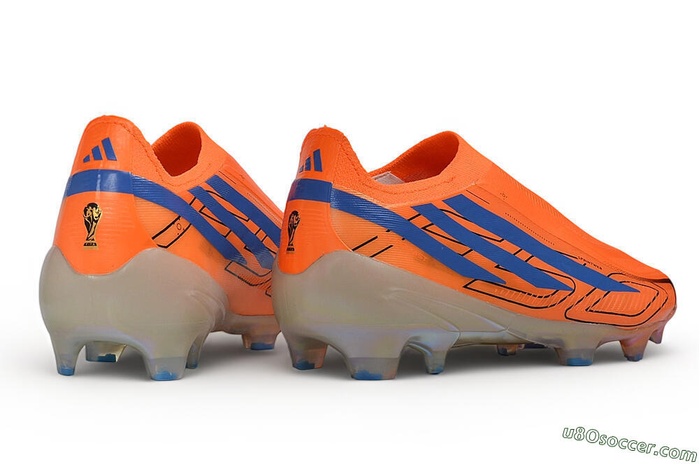 Adidas F50 Hyperfast Elite Laceless FG Firm Ground Soccer Cleats - Orange/Solar Orange/Lucid Blue 6