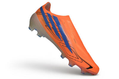Adidas F50 Hyperfast Elite Laceless FG Firm Ground Soccer Cleats - Orange/Solar Orange/Lucid Blue