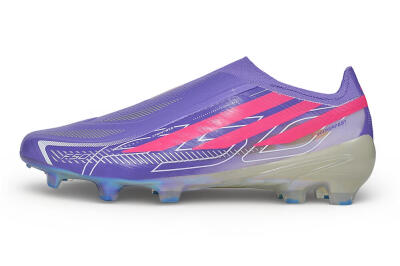 Adidas F50 Hyperfast Elite Laceless FG Firm Ground Soccer Cleats - Purple/Lucid Fuchsia/Iridescent Chrome