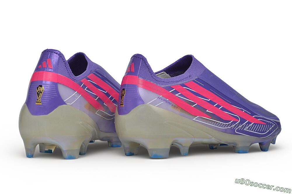 Adidas F50 Hyperfast Elite Laceless FG Firm Ground Soccer Cleats - Purple/Lucid Fuchsia/Iridescent Chrome 6