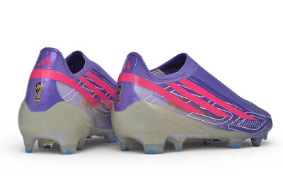 Adidas F50 Hyperfast Elite Laceless FG Firm Ground Soccer Cleats - Purple/Lucid Fuchsia/Iridescent Chrome