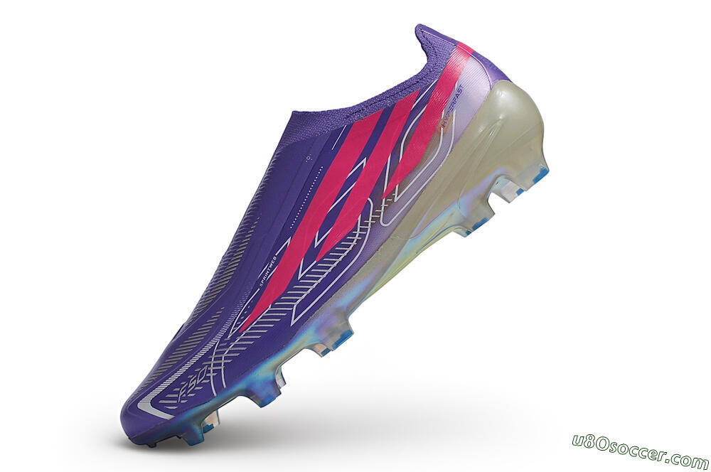 Adidas F50 Hyperfast Elite Laceless FG Firm Ground Soccer Cleats - Purple/Lucid Fuchsia/Iridescent Chrome 5