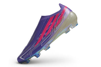 Adidas F50 Hyperfast Elite Laceless FG Firm Ground Soccer Cleats - Purple/Lucid Fuchsia/Iridescent Chrome