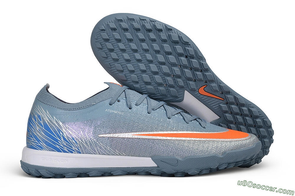 Nike Air Zoom Mercurial Vapor 17 Elite TF Artificial Turf Soccer Shoes - Grey/Cool Grey/Total Orange 1