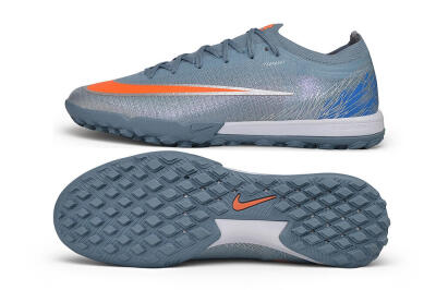 Nike Air Zoom Mercurial Vapor 17 Elite TF Artificial Turf Soccer Shoes - Grey/Cool Grey/Total Orange