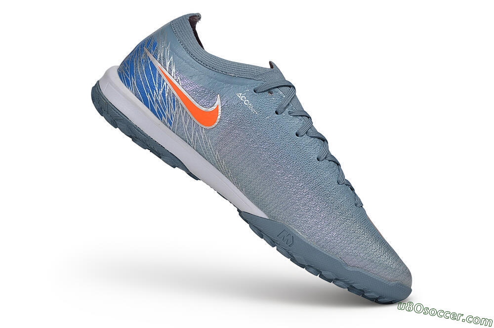 Nike Air Zoom Mercurial Vapor 17 Elite TF Artificial Turf Soccer Shoes - Grey/Cool Grey/Total Orange 4
