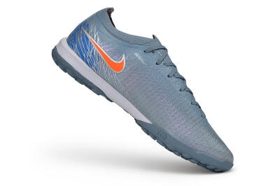 Nike Air Zoom Mercurial Vapor 17 Elite TF Artificial Turf Soccer Shoes - Grey/Cool Grey/Total Orange