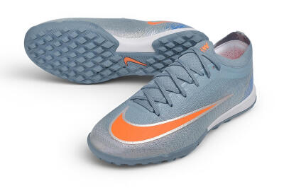 Nike Air Zoom Mercurial Vapor 17 Elite TF Artificial Turf Soccer Shoes - Grey/Cool Grey/Total Orange