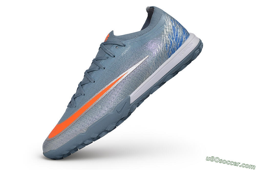 Nike Air Zoom Mercurial Vapor 17 Elite TF Artificial Turf Soccer Shoes - Grey/Cool Grey/Total Orange 5
