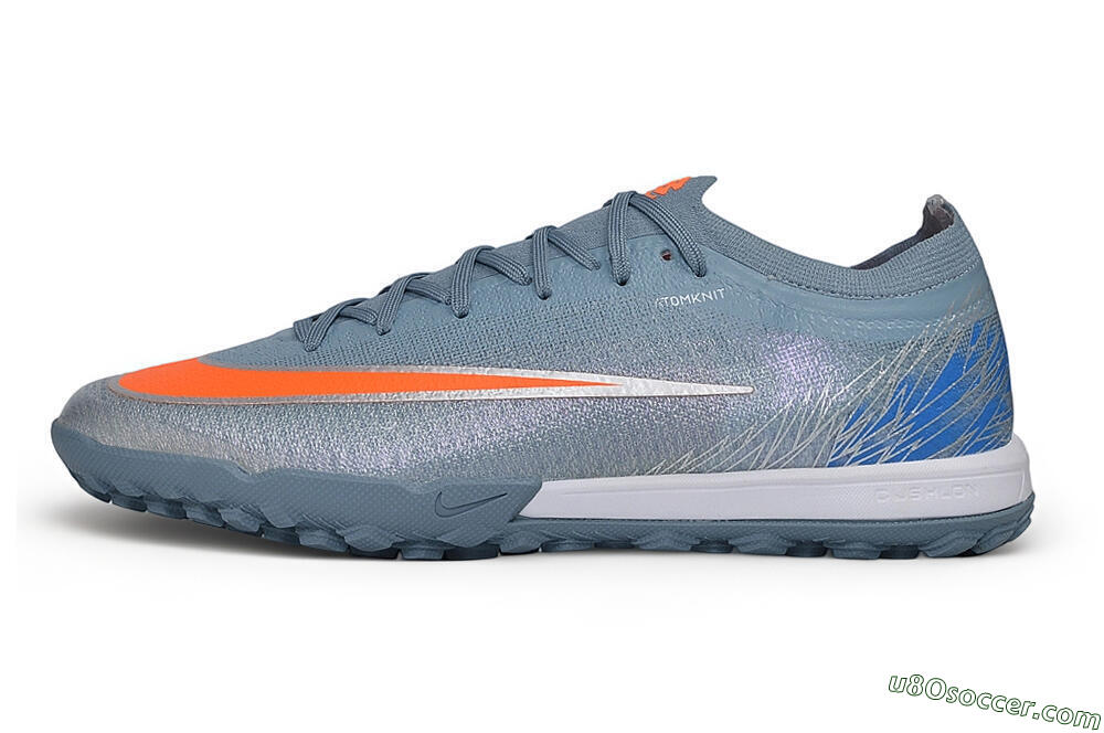 Nike Air Zoom Mercurial Vapor 17 Elite TF Artificial Turf Soccer Shoes - Grey/Cool Grey/Total Orange 2