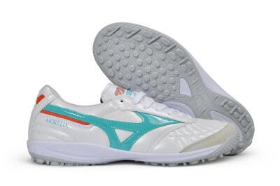 Mizuno Morelia Neo 4 TF Artificial Turf Soccer Shoes - White/Teal/Orange