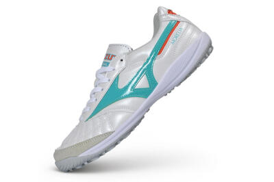 Mizuno Morelia Neo 4 TF Artificial Turf Soccer Shoes - White/Teal/Orange