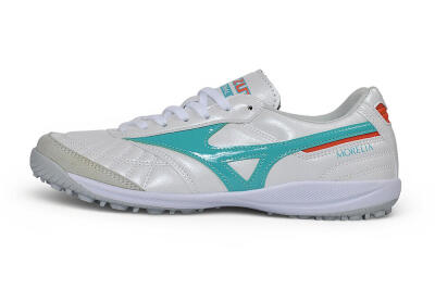 Mizuno Morelia Neo 4 TF Artificial Turf Soccer Shoes - White/Teal/Orange
