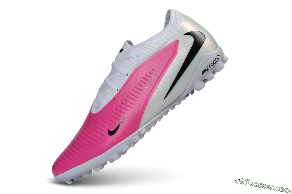 Nike Phantom 6 Elite Low TF Artificial Turf Soccer Shoes - White/Fierce Pink/Summit White 5