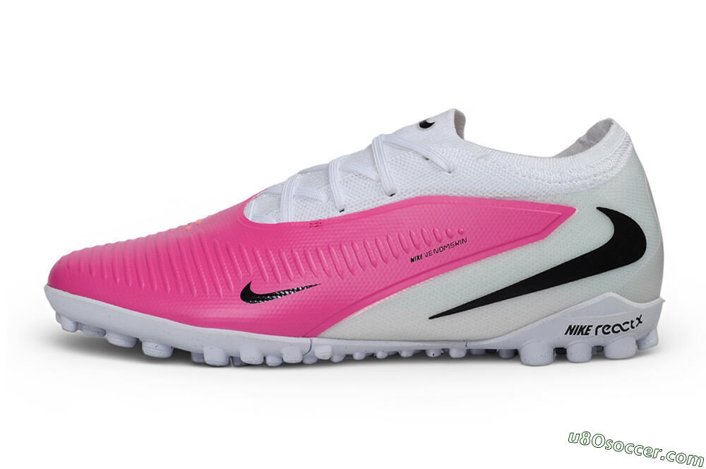 Nike Phantom 6 Elite Low TF Artificial Turf Soccer Shoes - White/Fierce Pink/Summit White 2