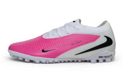 Nike Phantom 6 Elite Low TF Artificial Turf Soccer Shoes - White/Fierce Pink/Summit White