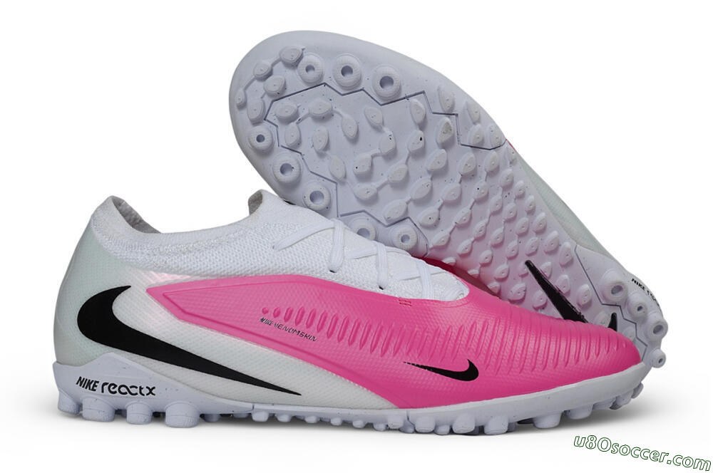 Nike Phantom 6 Elite Low TF Artificial Turf Soccer Shoes - White/Fierce Pink/Summit White 1