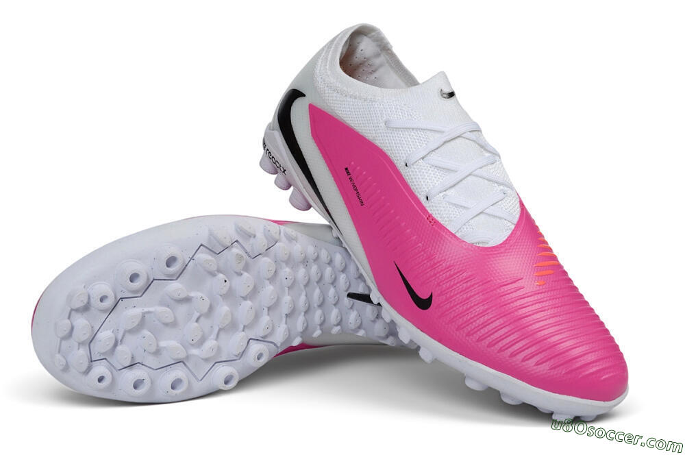 Nike Phantom 6 Elite Low TF Artificial Turf Soccer Shoes - White/Fierce Pink/Summit White 3