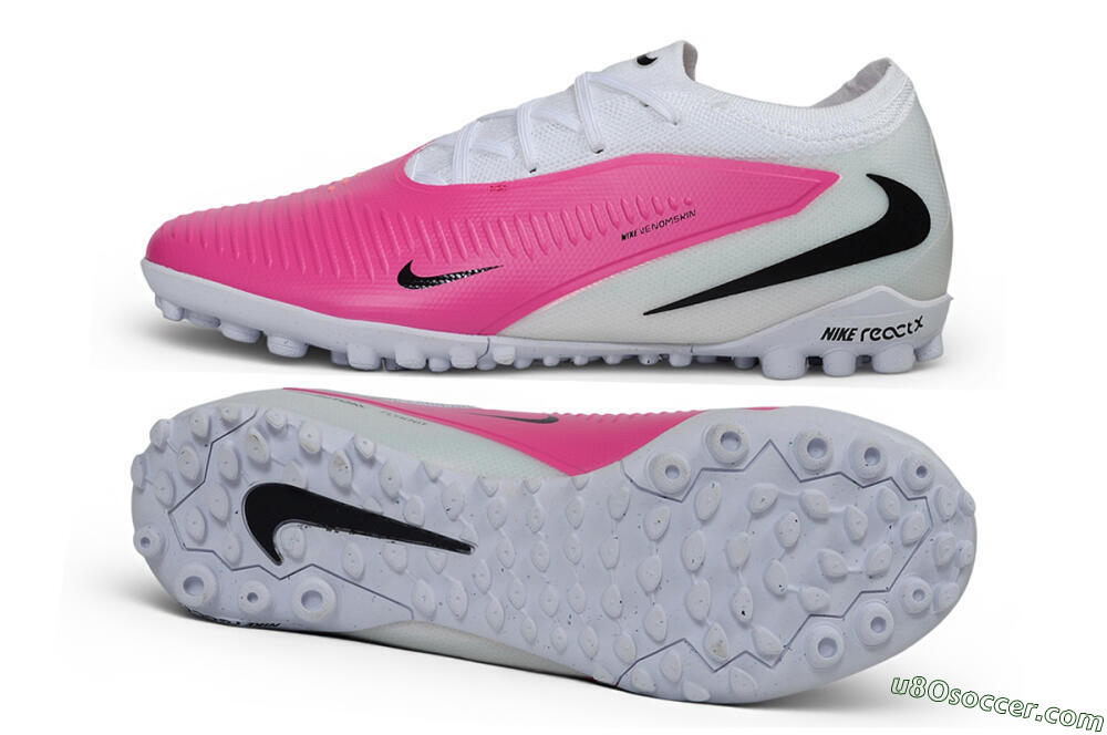 Nike Phantom 6 Elite Low TF Artificial Turf Soccer Shoes - White/Fierce Pink/Summit White 0