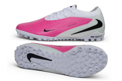 Nike Phantom 6 Elite Low TF Artificial Turf Soccer Shoes - White/Fierce Pink/Summit White