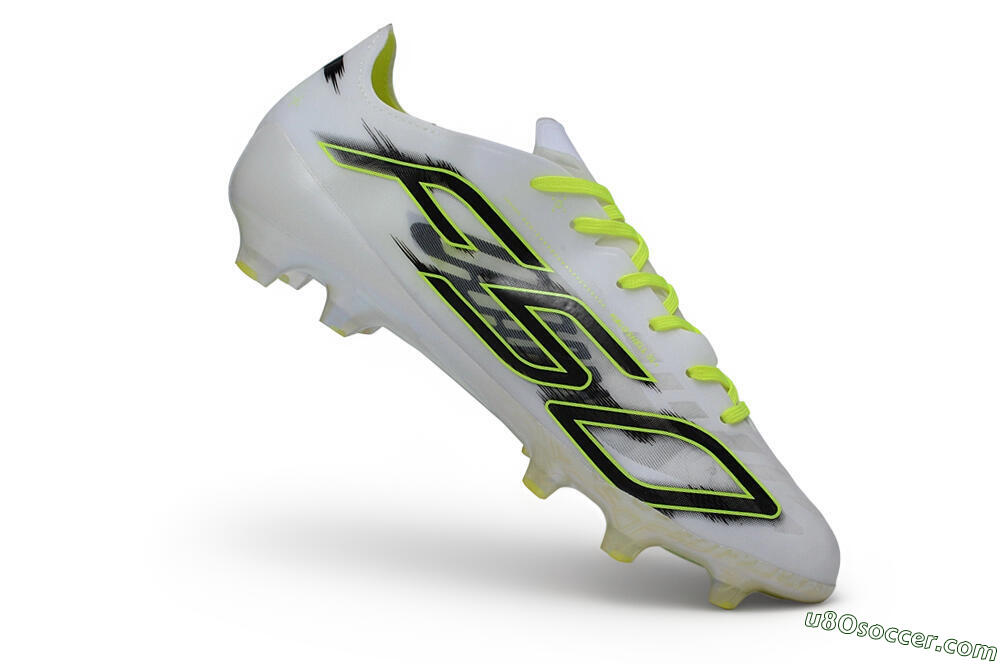 Adidas F50 Hyperfast Evo FG Firm Ground Soccer Cleats - White/White/Volt 4