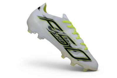 Adidas F50 Hyperfast Evo FG Firm Ground Soccer Cleats - White/White/Volt