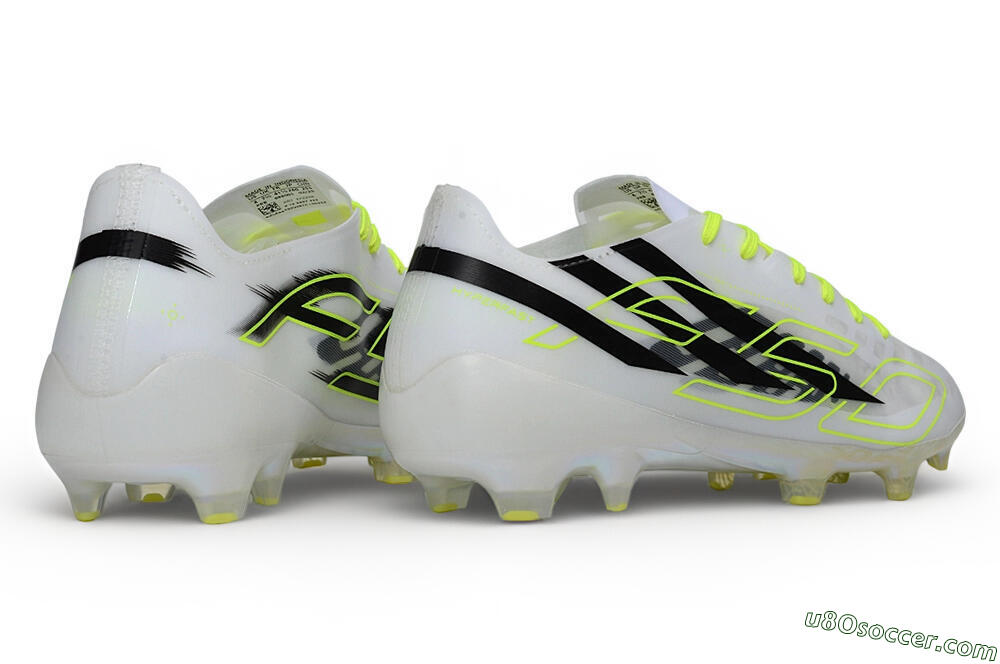 Adidas F50 Hyperfast Evo FG Firm Ground Soccer Cleats - White/White/Volt 6